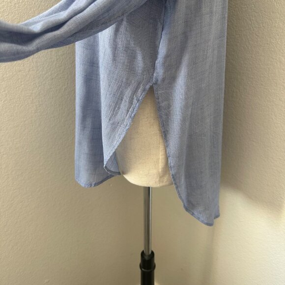 Free People That's A Wrap Button Up Shirt Rayon Polyester Hi-lo Style Blue S - Picture 8 of 13